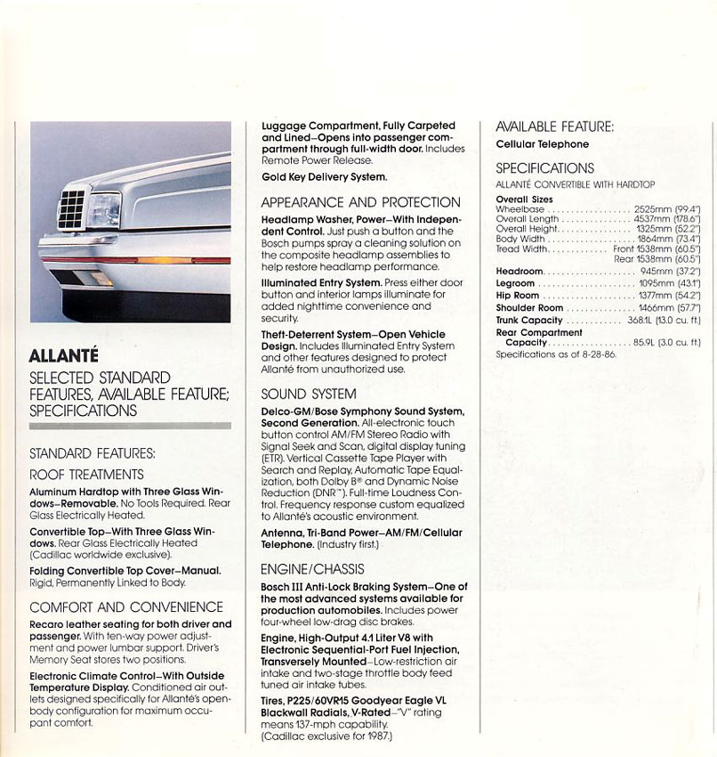 1987 Cadillac Brochure Page 23